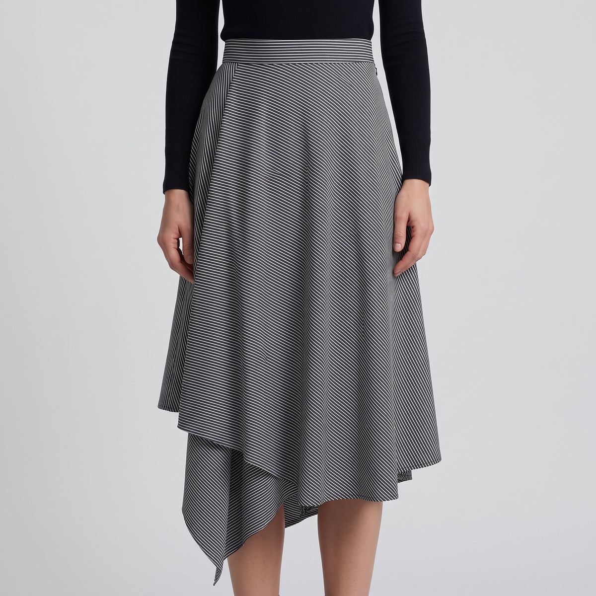 MYKKE HOFMANN Striped Asymmetrical Midi Skirt - view 2