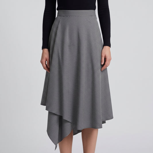 MYKKE HOFMANN Striped Asymmetrical Midi Skirt - view 2