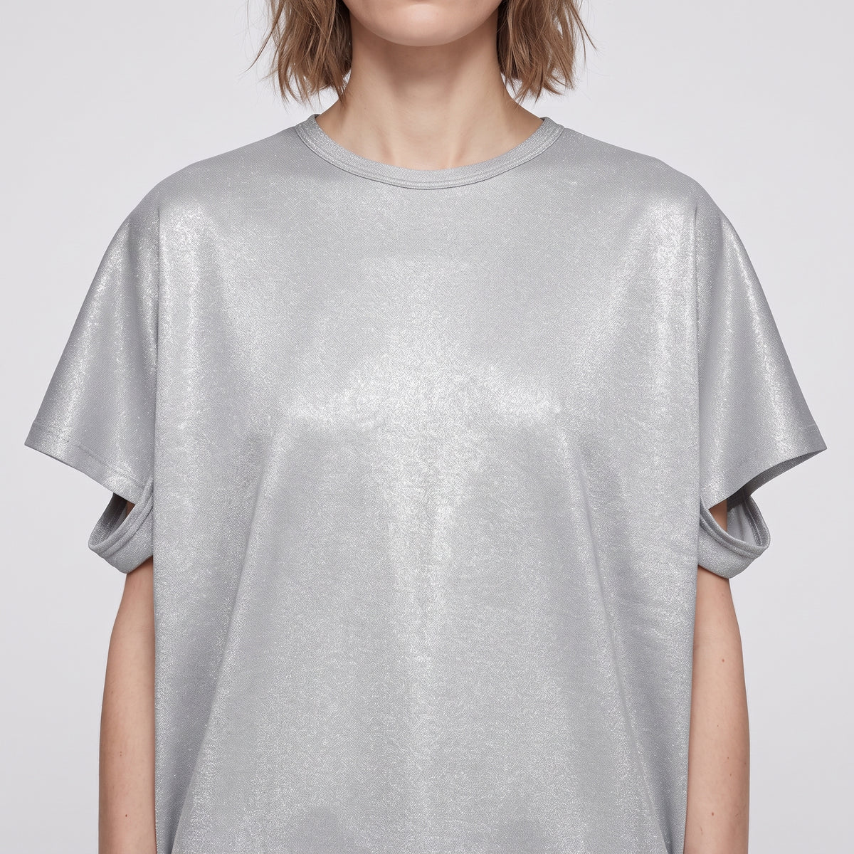JUNYA WATANABE Silver Metallic Short Sleeve T-Shirt - view 2