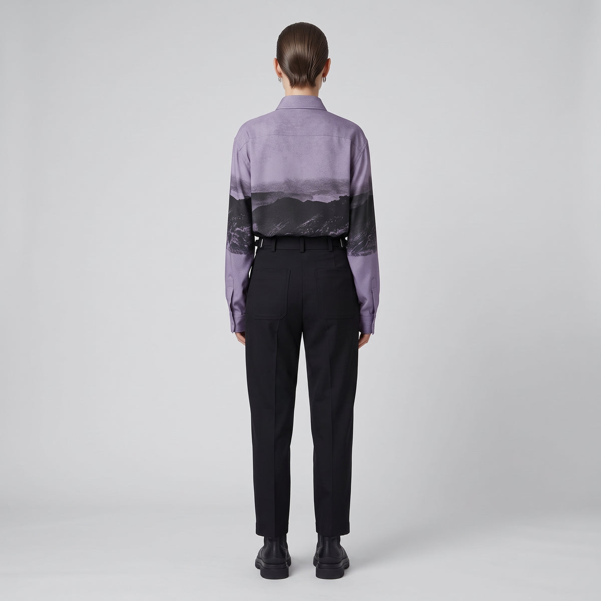 Lilac Floral Graphic Printed Shirt