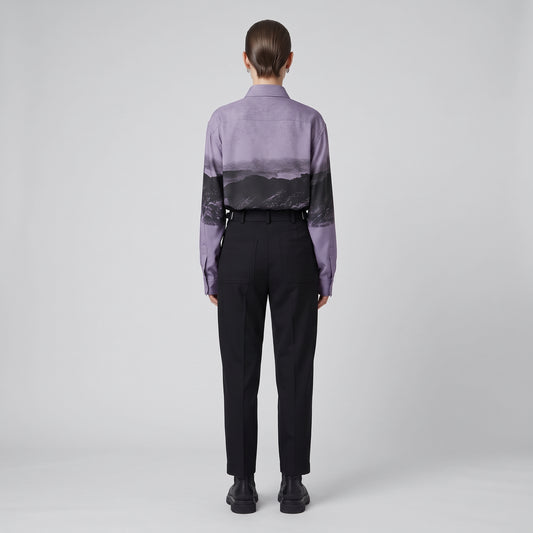 Lilac Floral Graphic Printed Shirt