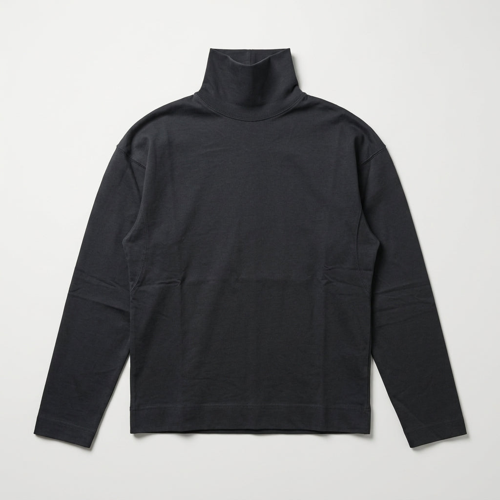 PLAN C Minimalist Charcoal Turtleneck Top