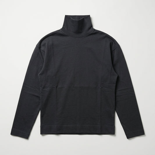 PLAN C Minimalist Charcoal Turtleneck Top