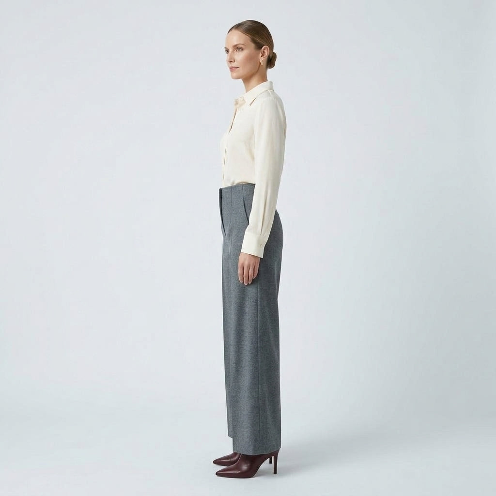 NATAN Tailored Wide-Leg Grey Trousers - view 3