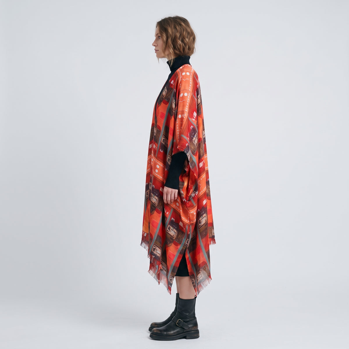 MAISON PASSAGE Vibrant Printed Fringed Kimono - view 4