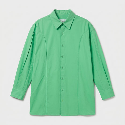 AKNVAS Green Paneled Button-Down Shirt