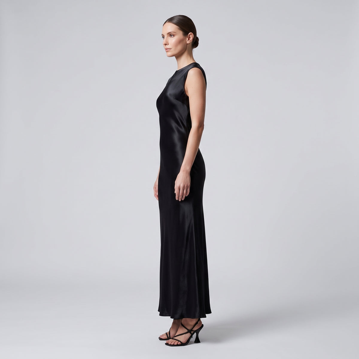 ALBERTA FERRETTI Sleeveless Satin Midi Dress - view 4