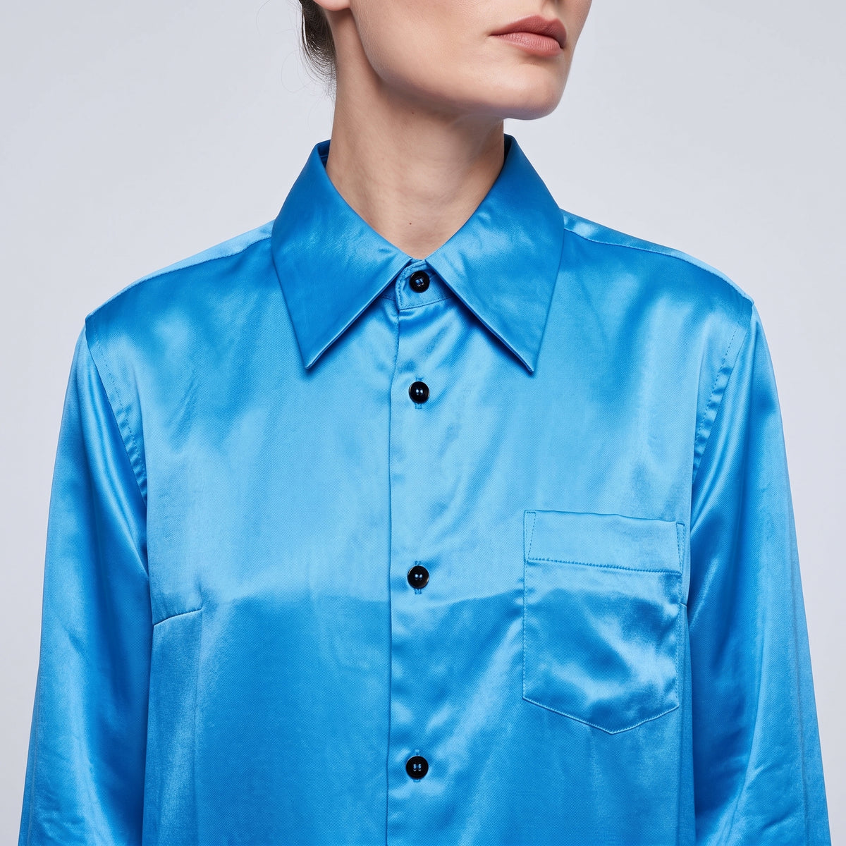 COMME DES GARCONS Vibrant Blue Satin Shirt - view 2
