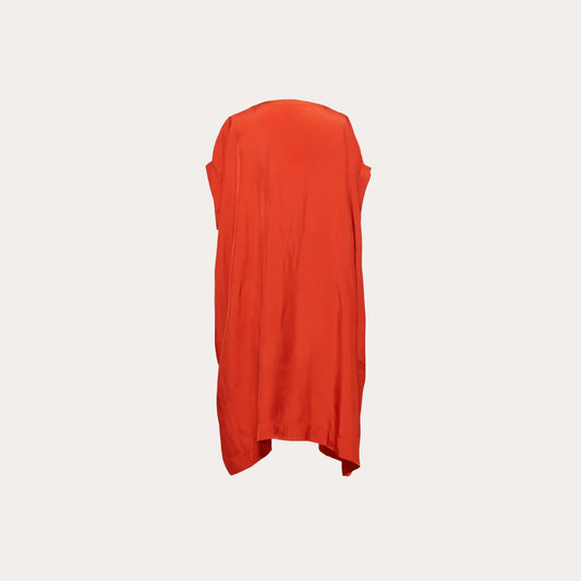 Twill dress with a boat neck