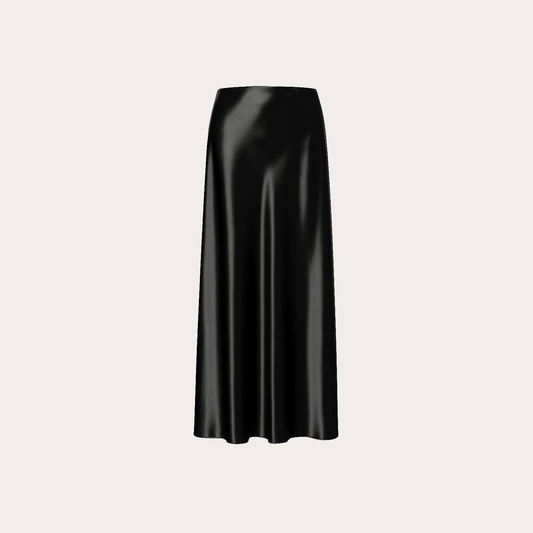 BLOUSE/SKIRT SET-Glossy Satin
