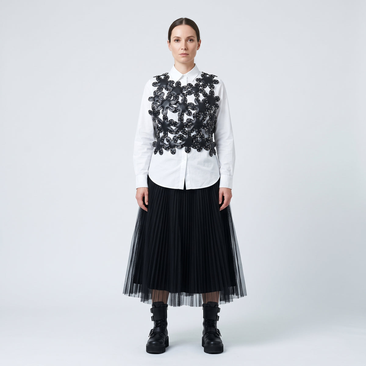 NOIR KEI NINOMIYA Studded Flower Harness Vest - view 4