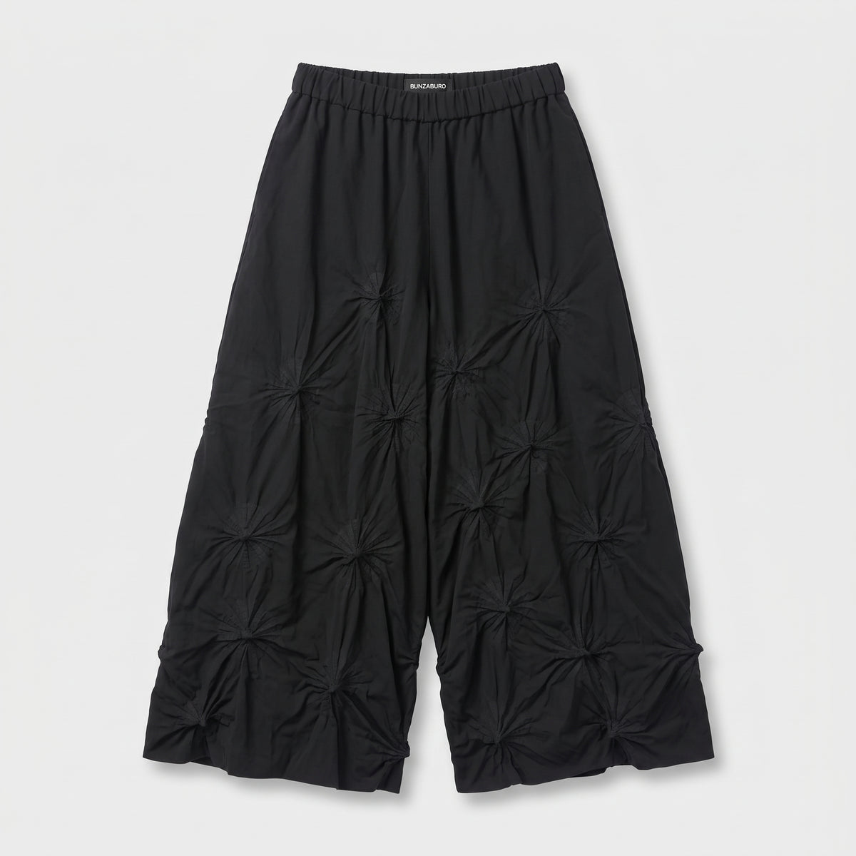 BUNZABURO Textured Shibori Wide Leg Pants