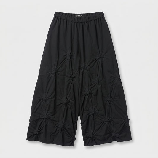 BUNZABURO Textured Shibori Wide Leg Pants