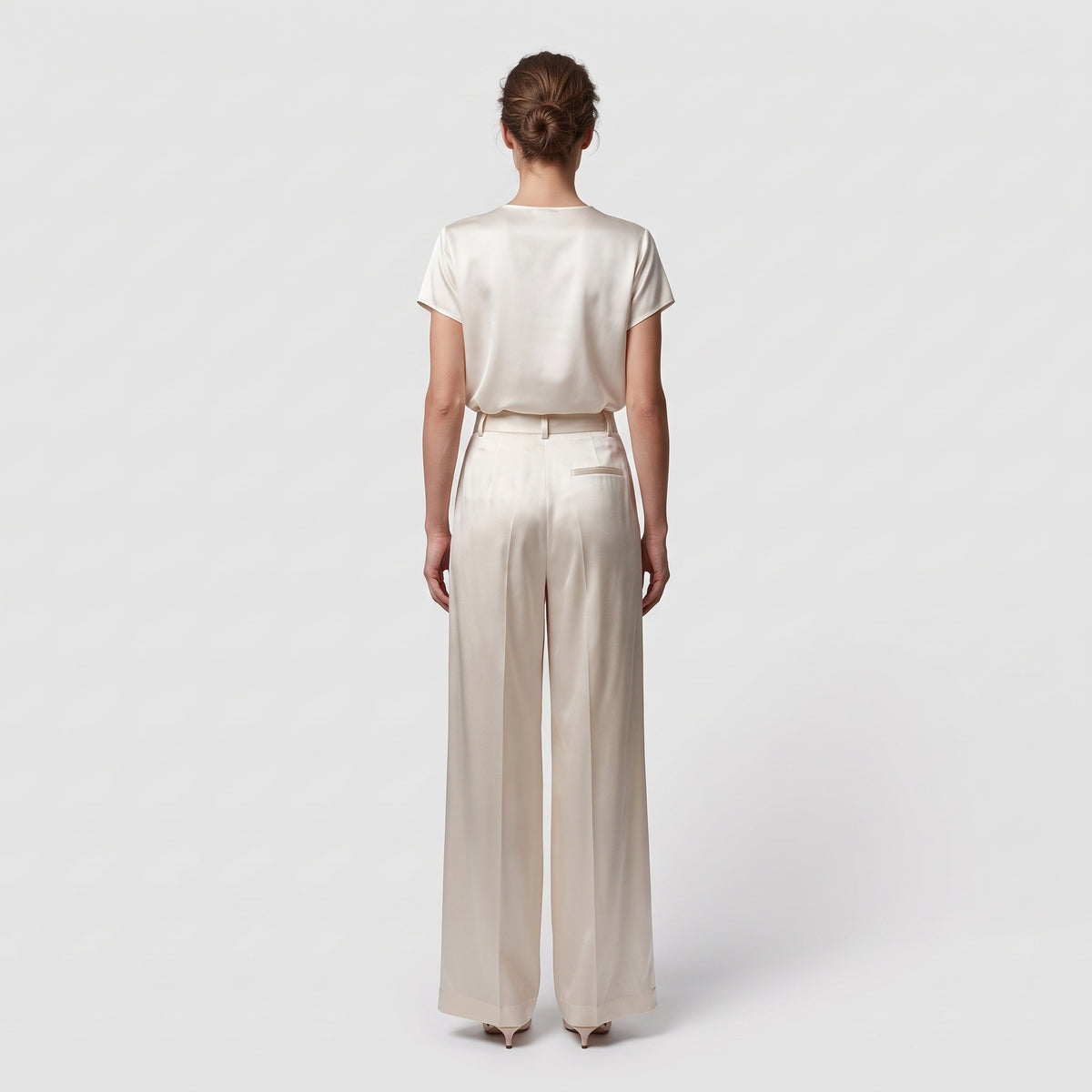 Elegant Satin Wide-Leg Trousers
