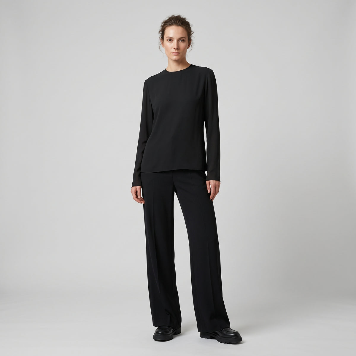ALBERTA FERRETTI Minimalist Black Long Sleeve Top - view 3