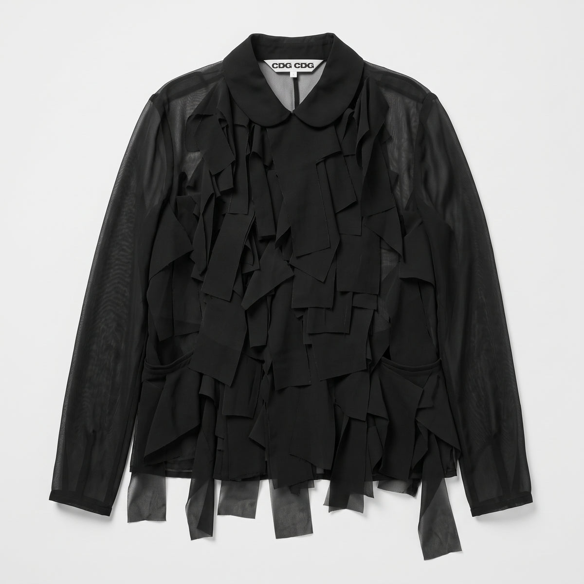 Sheer Ribbon Applique Blouse