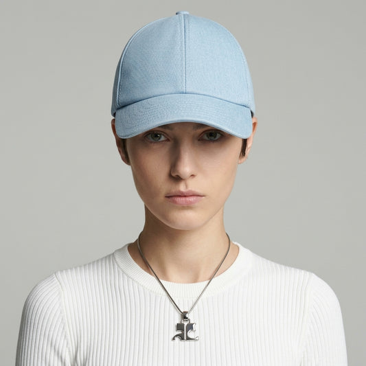 COURREGES Sky Blue Cotton Baseball Cap - view 2