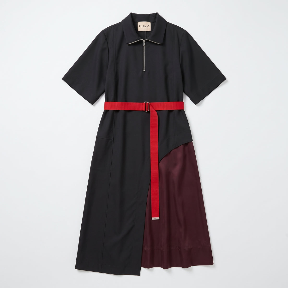 Belted Asymmetric Shirt Dress