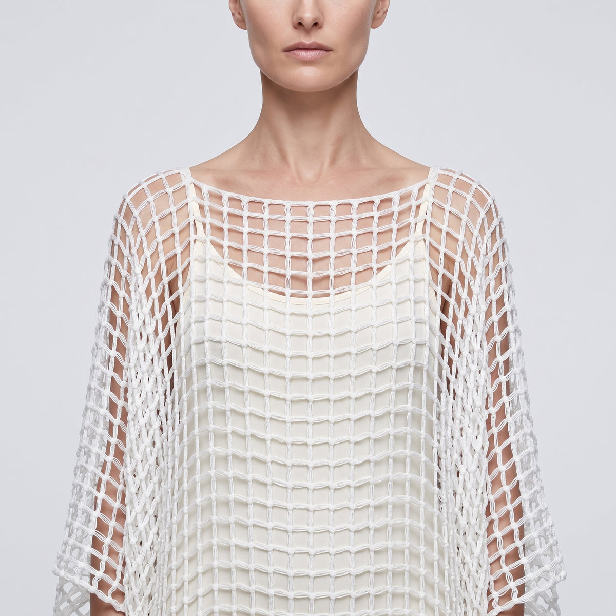 OZLEM SUER White Open Knit Layered Dress - view 2