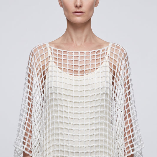 OZLEM SUER White Open Knit Layered Dress - view 2