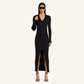 LIGHT RIB CARDIGAN LONG DRESS