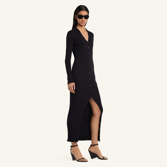 LIGHT RIB CARDIGAN LONG DRESS
