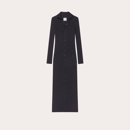 LIGHT RIB CARDIGAN LONG DRESS