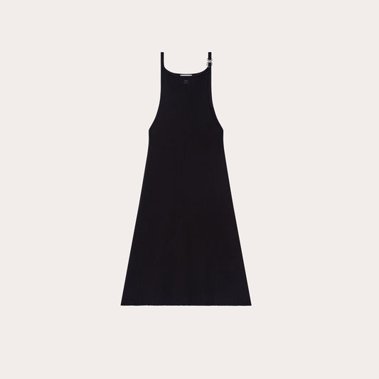 BUCKLE RIB KNIT DRESS