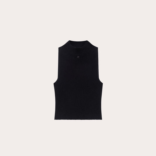 MOCKNECK LIGHT RIB CROPPED TOP