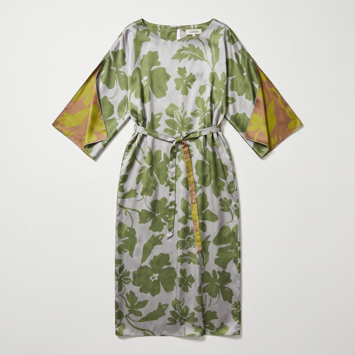 Floral Printed Silk Midi Dress