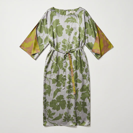 Floral Printed Silk Midi Dress