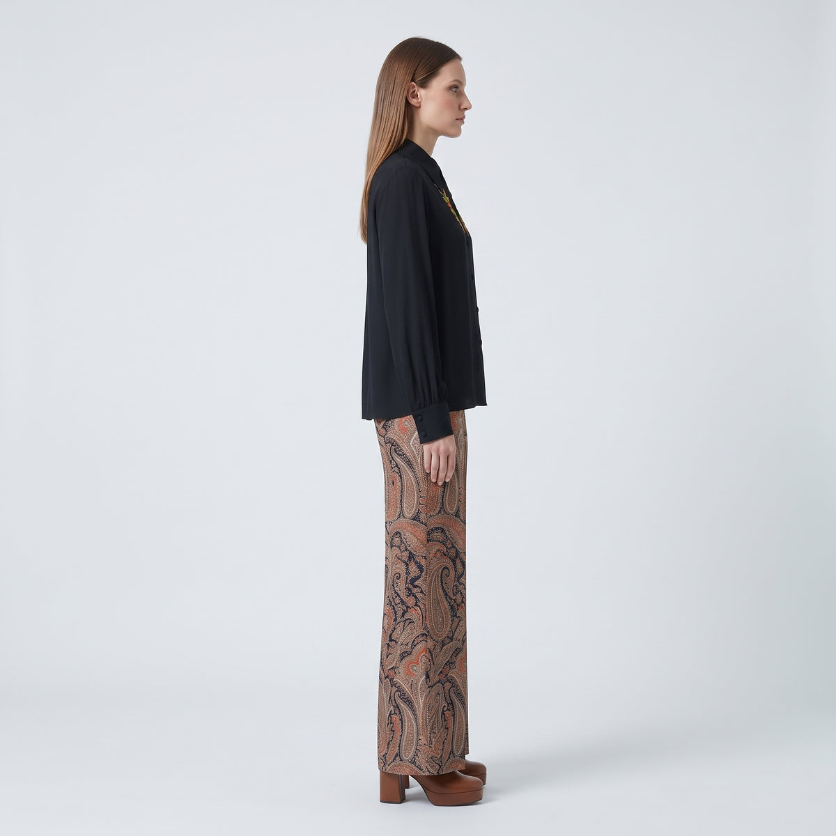 ETRO Embroidered Black Silk Shirt - view 4