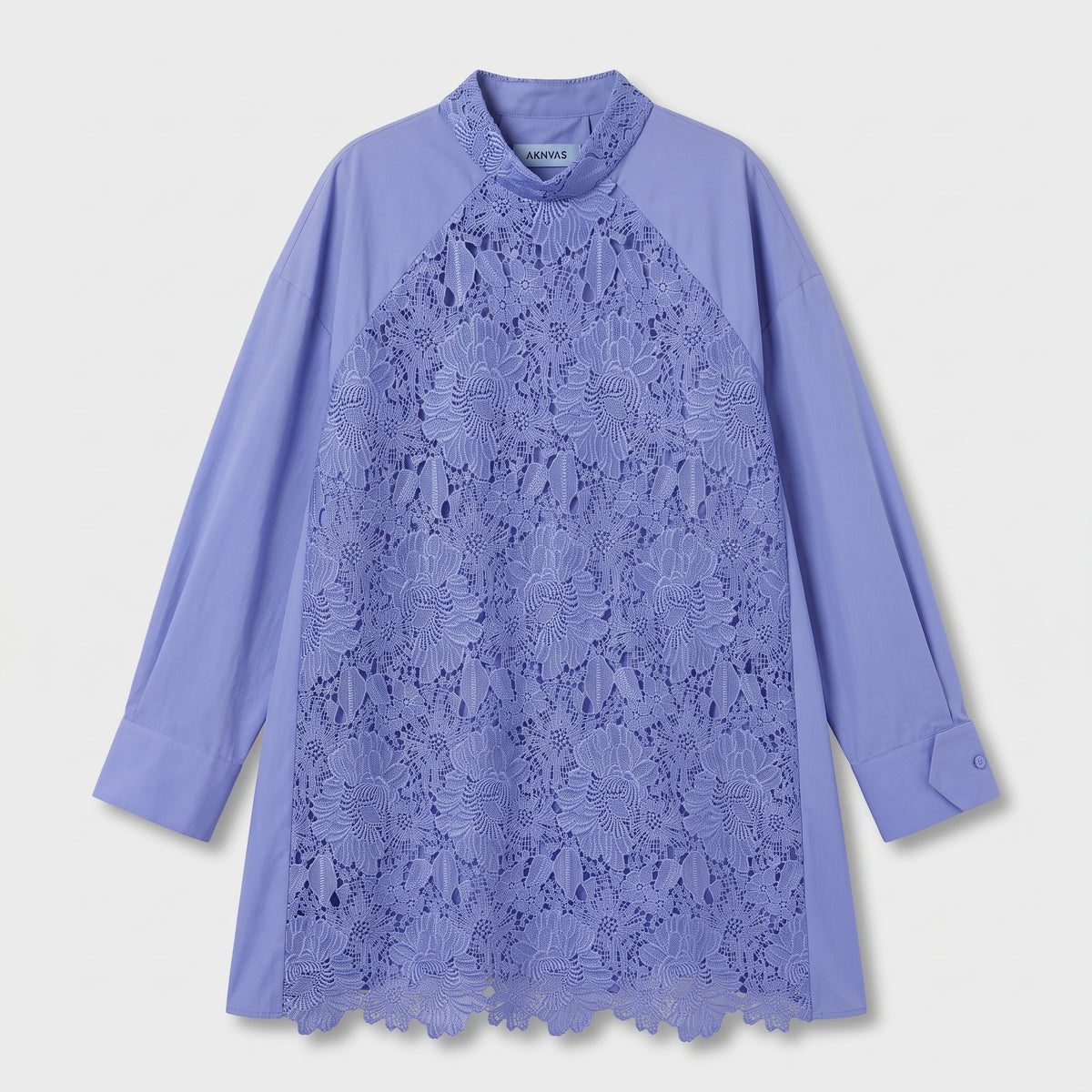 AKNVAS Floral Lace Mock Neck Tunic