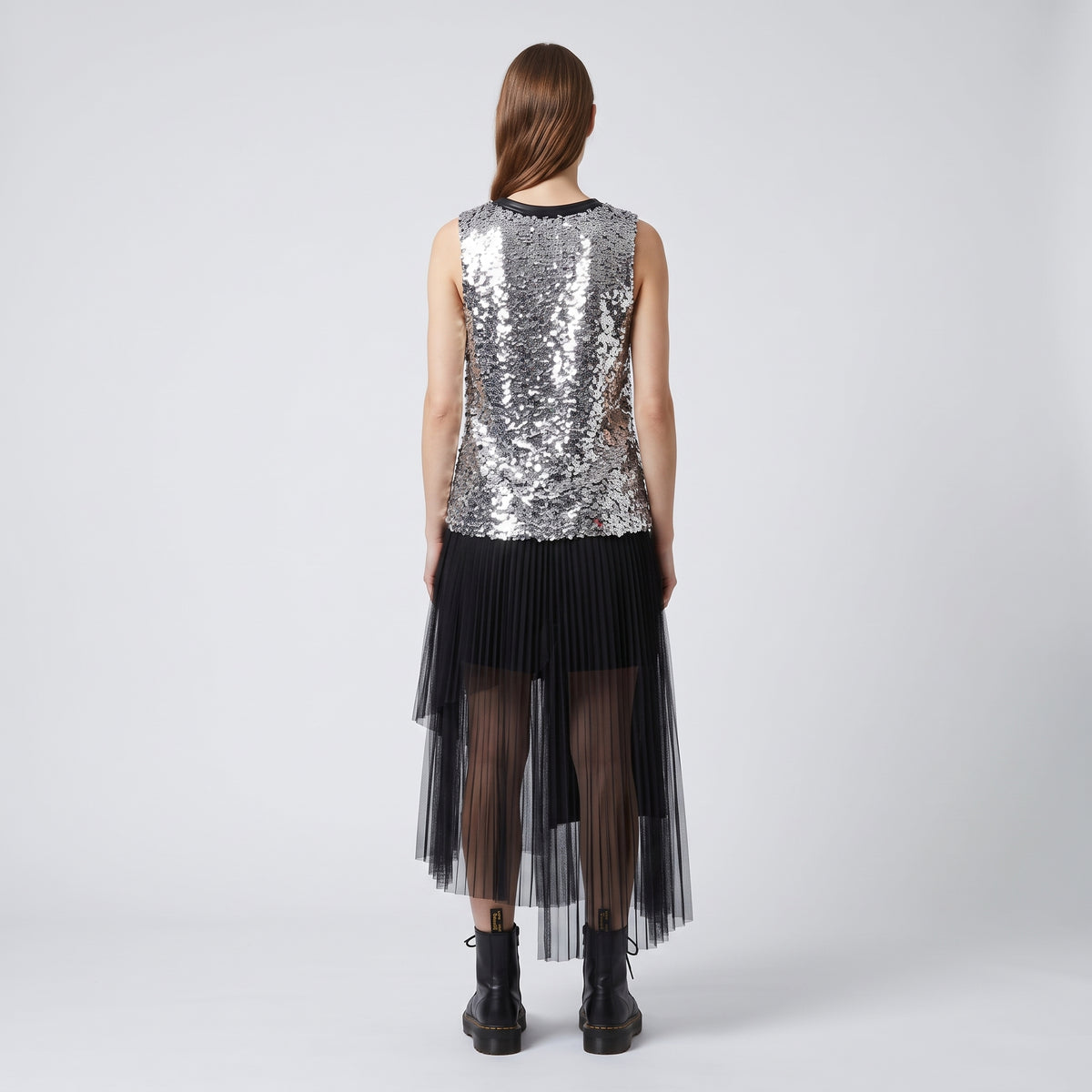 Silver Sequined Tank Top
