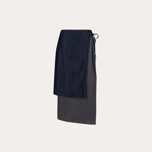 Denim wrap skirt