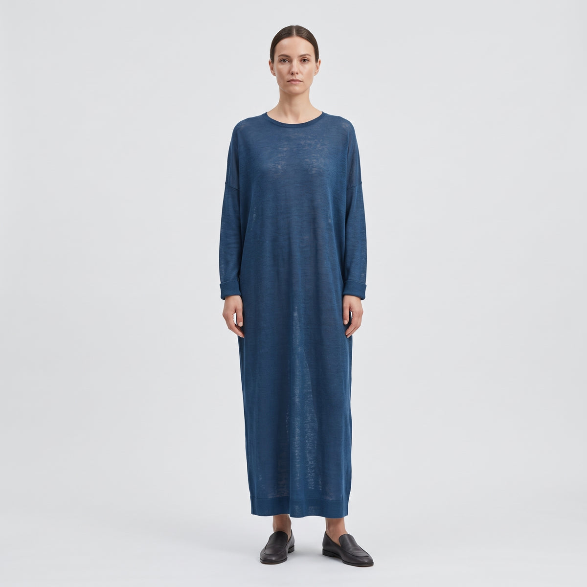 DUSAN Blue Lightweight Knit Midi Dress - view 3