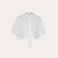 Cotton Balloon Sleeve Blouse- White