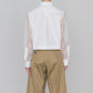 Oxford B.D. Shirt With Sheer Sleeve-White