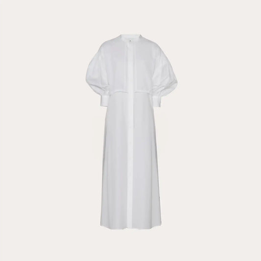 Cotton Balloon  Sleeve Dress