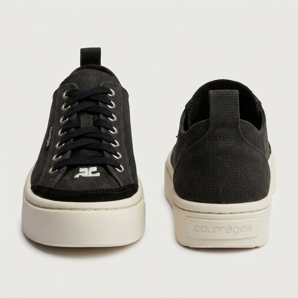 Black Canvas Platform Sneakers