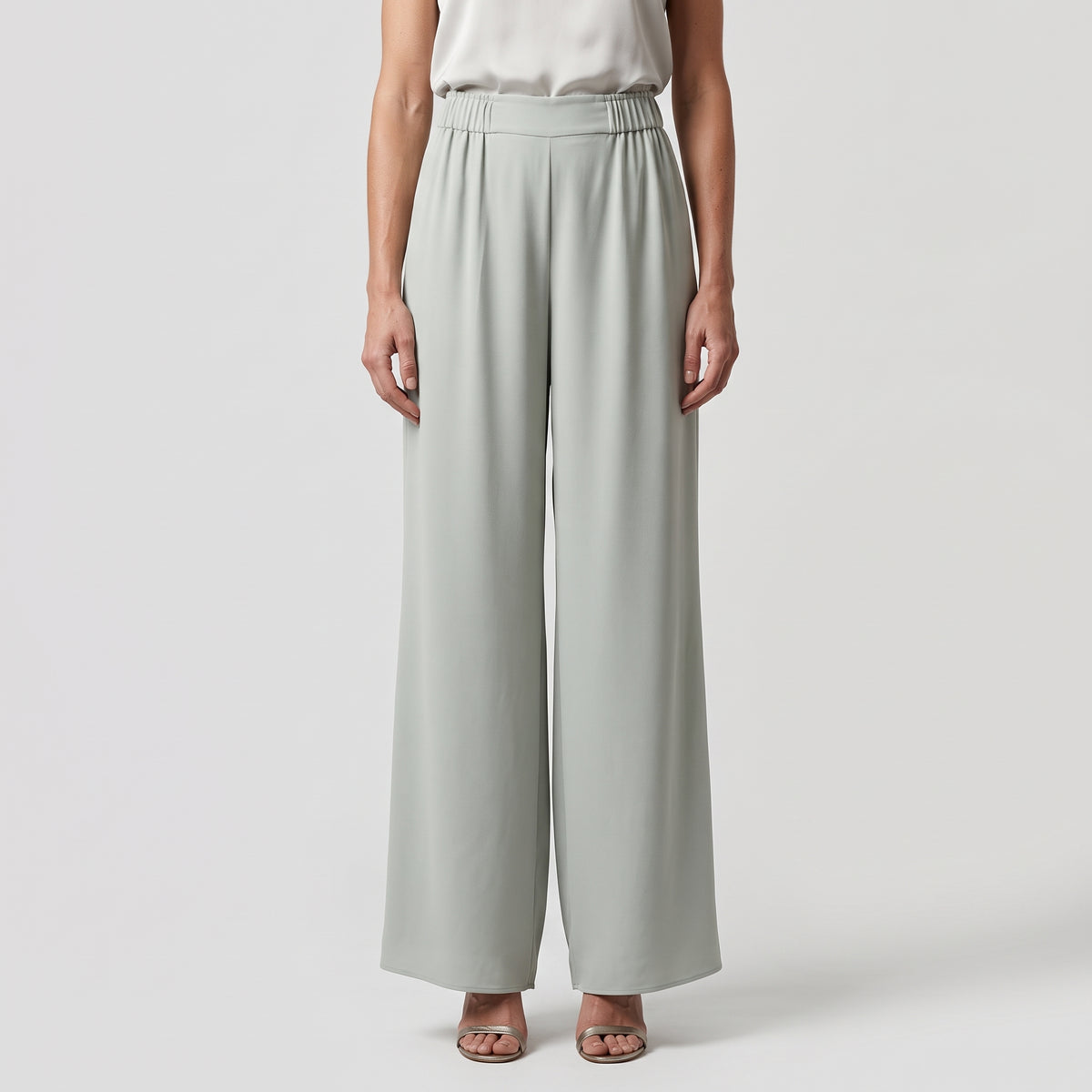Mint Green Wide-Leg Trousers