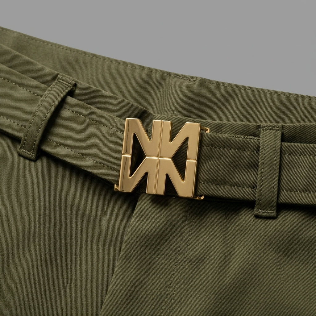 NATAN Belted Olive Green Midi Skirt - view 5