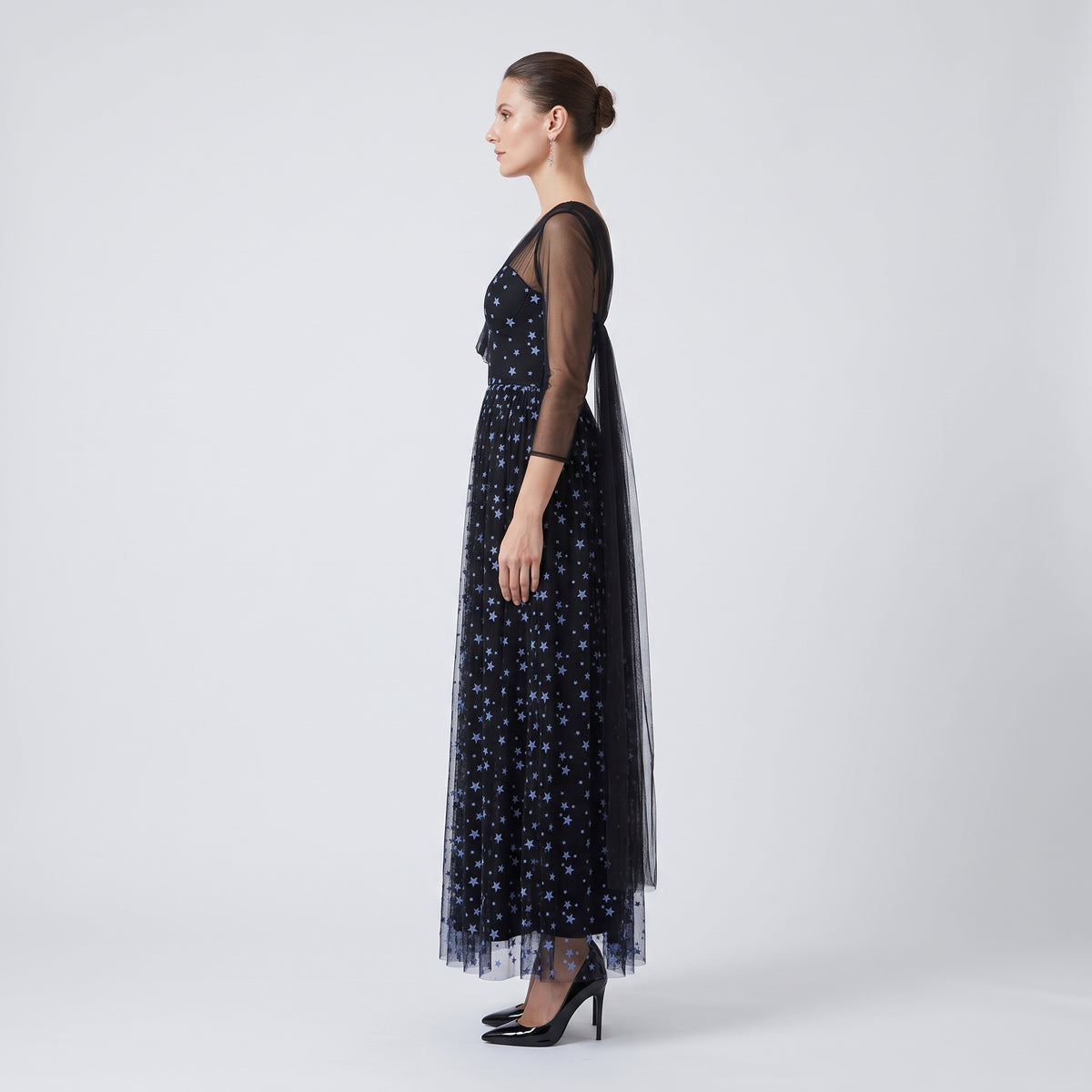 SOPHIA KAH Star Embroidered Tulle Midi Dress - view 4