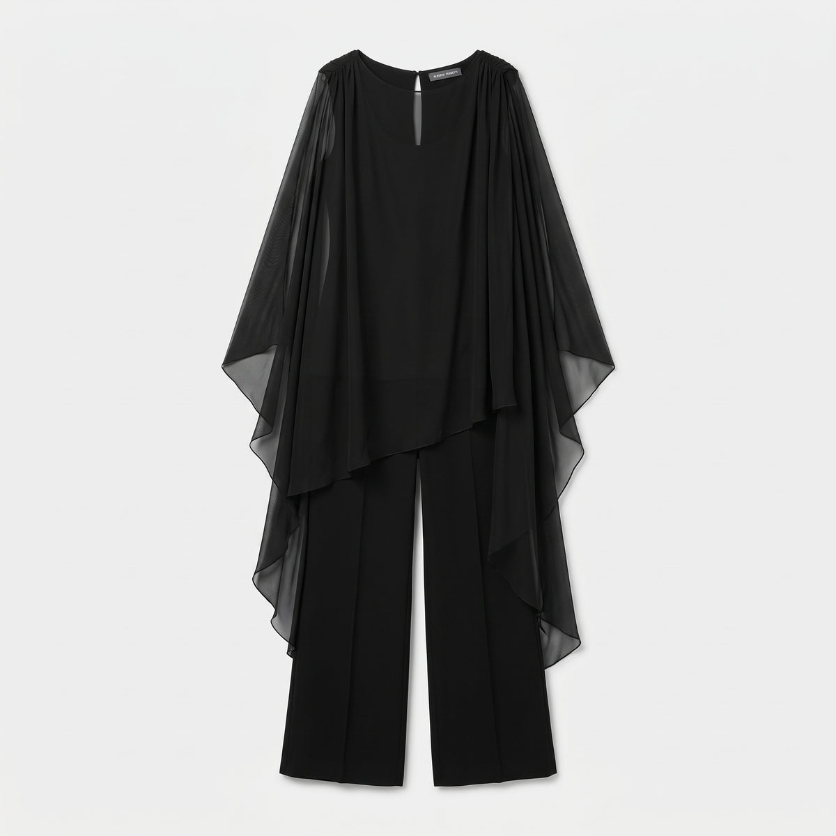Elegant Draped Cape Jumpsuit