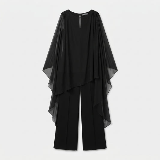Elegant Draped Cape Jumpsuit