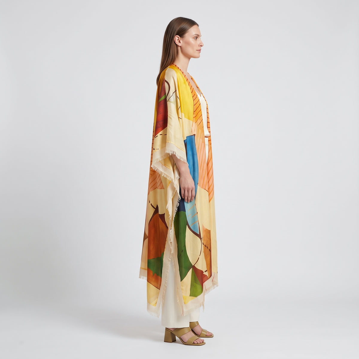 MAISON PASSAGE Abstract Print Geometric Kimono - view 2