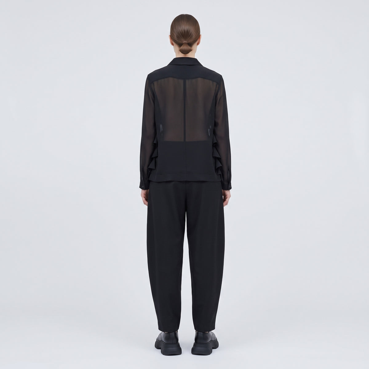 Sheer Ribbon Applique Blouse