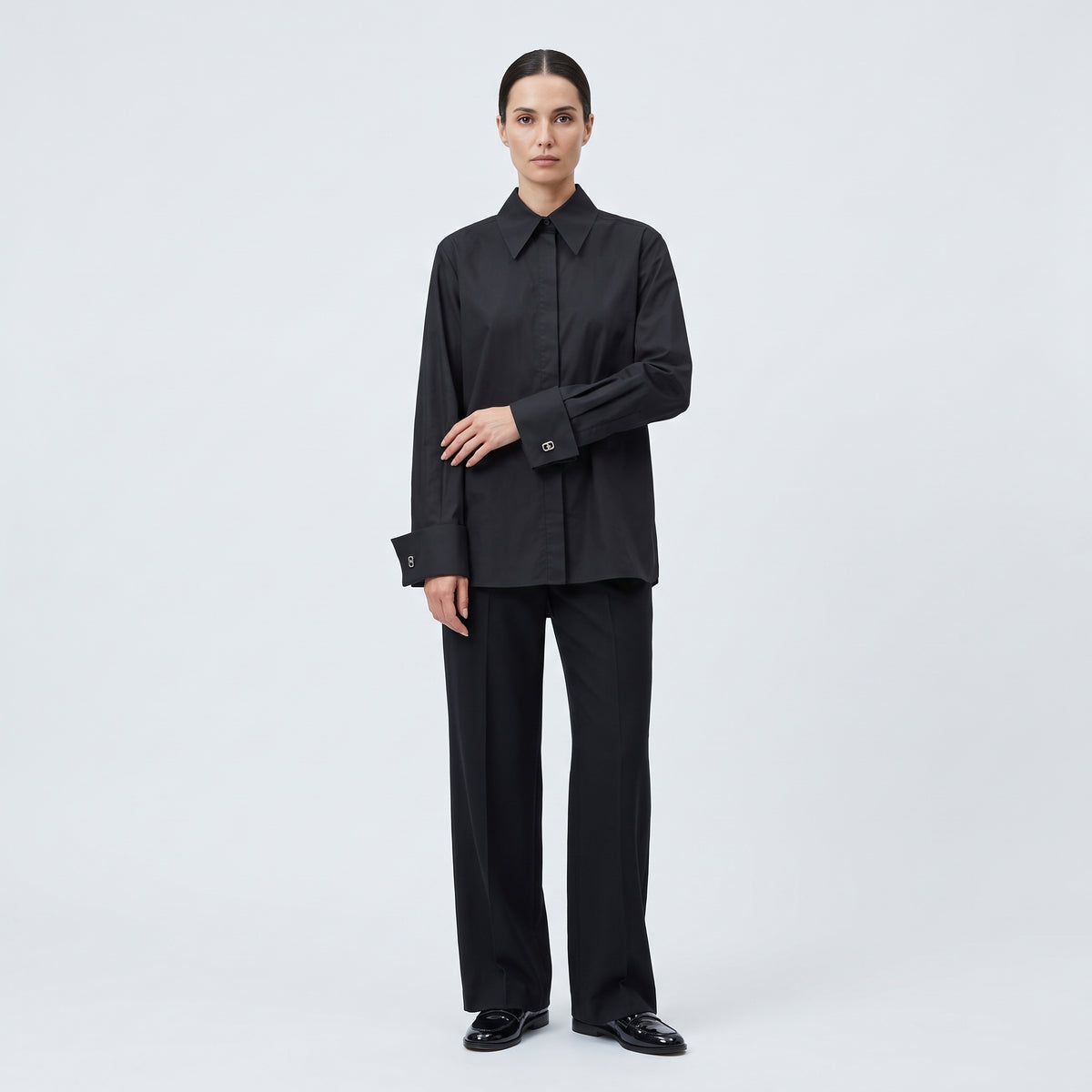 ALBERTA FERRETTI Classic Black Poplin Shirt - view 3