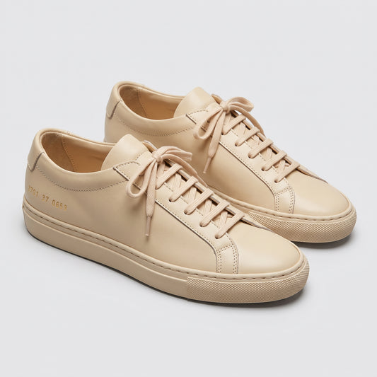 Minimalist Nude Leather Sneakers