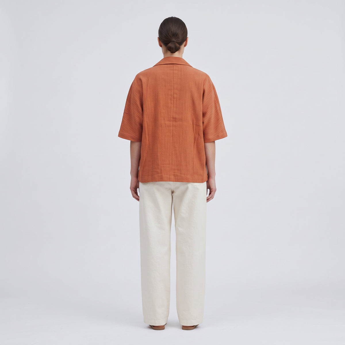 LE17SEPTEMBRE HOMME Terracotta Textured Camp Collar Shirt - view 6